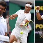 Djokovic, Nadal y Federer, en esta edición de Wimbledon.-AFP / EFE