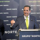 El consejero delegado Miguel Calvo y el presidente de Grupo Norte, José Rolando Álvarez, durante su intervención-Ical