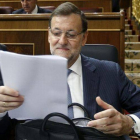 El presidente del Gobierno, Mariano Rajoy, este miércoles en el Congreso.-Foto: EFE / CHEMA MOYA