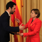 Carme Forcadell traspasa la presidencia del Parlament a Roger Torrent-FERRAN NADEU