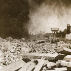 Instantanéa de la estación de la localidad de Peñaranda después de la explosión aquel 9 de julio de 1939, cuando los vecinos no entendieron que había ocurrdido, si dos meses atrás se había puesto punto final a la guerra civil española.-