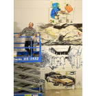 Fernando Renes durante el montaje del Lienzo ‘MPH’.-J.M.LOSTAU