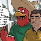 Viñeta publicada en México haciendo referencia al seleccionado mexicano y Diego Armando Maradona.-EL PERIÓDICO