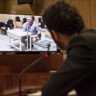 Francisco Granados, exnúmero dos del PP de Madrid, declara por videoconferencia desde la cárcel ante la comisión de investigación de la Asamblea de Madrid sobre el espionaje político en la comunidad.-EFE / SANTI DONAIRE