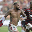 Gabriel Barbosa, Gabigol, celebra después de marcar el tanto decisivo para Flamengo Gabriel Barbosa, Gabigol, celebra después de marcar el tanto decisivo para Flamengo.-AFP