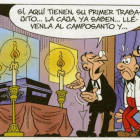 Viñeta de 'Sueldecitos más bien bajitos', el nuevo álbum de Mortadelo y Filemón de Francisco Ibáñez.-EL PERIÓDICO