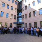 Concentración de los cuerpos de seguridad en la sede de la Policía Nacional en Ponferrada en apoyo a los compañeros de Cataluña-César Sánchez / ICAL