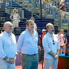 El alcalde de Valladolid, Jesús Julio Carnero, durante la entrega de trofeos del Valladolid Máster de Pádel. EUROPA PRESS