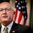 El nuevo embajador de los Estados Unidos en Holanda, Peter Hoekstra, durante su primera rueda de prensa en La Haya.-EFE