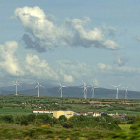 Vista del parque eólico Cogollos II, en la provincia de Burgos.-ICAL