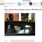 Captura de la entrevista que publica 'The New York Times' a Arnaldo Otegi en su web.-