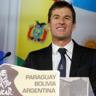 Marc Coma, director de carrera del Dakar, en la presentación de este miércoles en París.-REUTERS / JACKY NAEGELEN