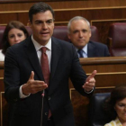 El presidente del Gobierno, Pedro Sánchez, durante una intervención.-DAVID CASTRO/ ARCHIVO