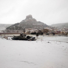 Imagen del Castillo de Curiel de Duero nevado.-E.M.