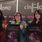 Ana Redondo, Yolanda Rodríguez y Marta Sastre, hoy, en la presentación de Cinhomo