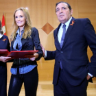 Milagros Marcos, Sandra Ibarra y Antonio María Sáez firman un protocolo de colaboración.-ICAL