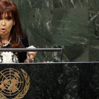 La presidenta argentina, Cristina Fernández de Kirchner, en la Asamblea General de la ONU, el pasado 24 de septiembre.-Foto: REUTERS / MIKE SEGAR