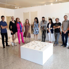 Silvia Clemente junto a los artistas participantes en la exposición ‘9 de nueve’.-ICAL