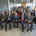 El rector, el consejero de Educación y el director de general del banco.-ICAL