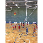 Un momento del entrenamiento de la selección española U20 en el pabellón de La Vega.-EL MUNDO