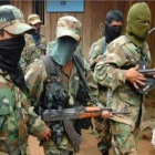 Un grupo de paramilitares colombianos.-