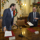 Óscar Puente y Antonio Gato en la rueda de prensa del plan de empleo.-ICAL