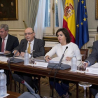La vicepresidenta del Gobierno y el ministro de Hacienda esta semana en la reunión de la Comisión Nacional de Administración Local.-LUCA PIERGIOVANI