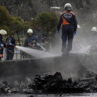 Imagenes del lugar donde ha caído el helicoptero en Estambul.-