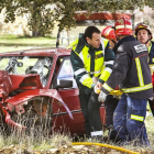 Herida grave en un accidente en Alba de Yeltes(Salamanca). La herida ha tenido que ser rescatada del interior del vehículo por los bomberos de Ciudad Rodrigo-ICAL