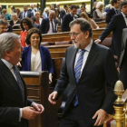 El presidente del Gobierno en funciones, Mariano Rajoy, este jueves en el Congreso.-EFE / PACO CAMPOS