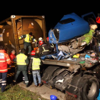Dos heridos, uno de ellos de gravedad, en un accidente de tráfico en Ciudad Rodrigo (Salamanca). El accidente se vieron implicados tres camiones en el km 323 de la A62-Ical