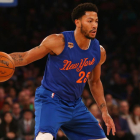 Derrick Rosa no se puso la camiseta de los Knicks porque no acudió al partido.-