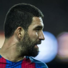 Arda Turan, en un partido del Barça.-JORDI COTRINA