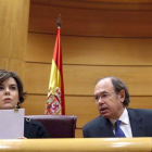 La vicepresidenta ha explicado en el Senado cómo se está desarrollando la aplicación del artículo 155.-ATLAS