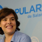 La candidata a la Presidencia nacional del Partido Popular, Soraya Sáenz de Santamaría-David Arranz / ICAL