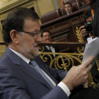 El presidente del Gobierno, Mariano Rajoy, al inicio de la sesión de control al Ejecutivo.-Foto: EFE