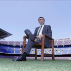 Valverde, en el Camp Nou durante su entrevista a Barça TV.-FC BARCELONA