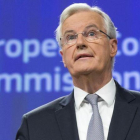 Michel Barnier, en rueda de prensa en Bruselas.-EFE / STEPHANIE LECOCQ