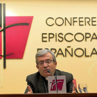 Luis Argüello durante una intervención en la Conferencia Episcopal.-JUAN LAZARO