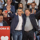 Pedro Sánchez en el acto de fin de campaña valenciana.-MIGUEL LORENZO