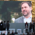 Foto de Oriol Junqueras en el acto de campaña de ERC, el pasado sábado.-GEMMA SÀNCHEZ (ACN)
