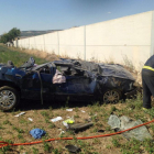 Accidente de tráfico en la carretera VP-3301 en Renedo de Esgueva (Valladolid), en el que falleció una persona.-ICAL