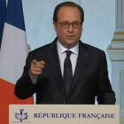Discurso del presidente francés, François Hollande, esta madrugada, de urgencia, tras el atentado de Niza-