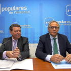 Luis Miguel González Gago y Antonio Martínez Bermejo, en un momento de su comparecencia.-ICAL