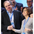 La vicepresidenta junto a Juan Vicente Herrera, tras su discurso-ICAL