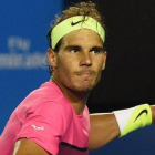 Nadal celebra el pase a octavos de final del Abierto de Australia.-Foto: AFP / MAL FAIRCLOUGH