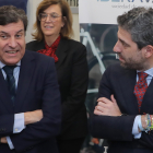 Carlos Fernández Carriedo, junto a César Pontvianne en la inauguración de la sede de Iberaval en Palencia.-ICAL
