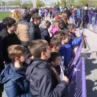Entrenamiento del Real Valladolid con visita de niños.