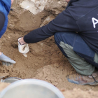 Excavación de una fosa para encontrar los restos Pedro de la Calle, el pastor socialista fusilado por unos falangistas
