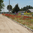 Obras del carril bici en el camino viejo de Simancas.